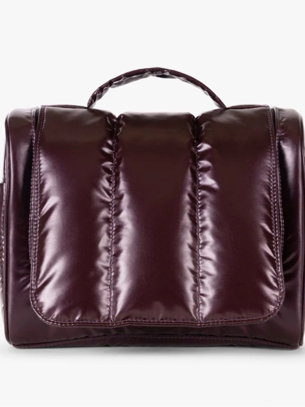 Calpak Luka Puffy Toiletry Cosmetics Quilted Bag in Glazed Dark Cherry NWT